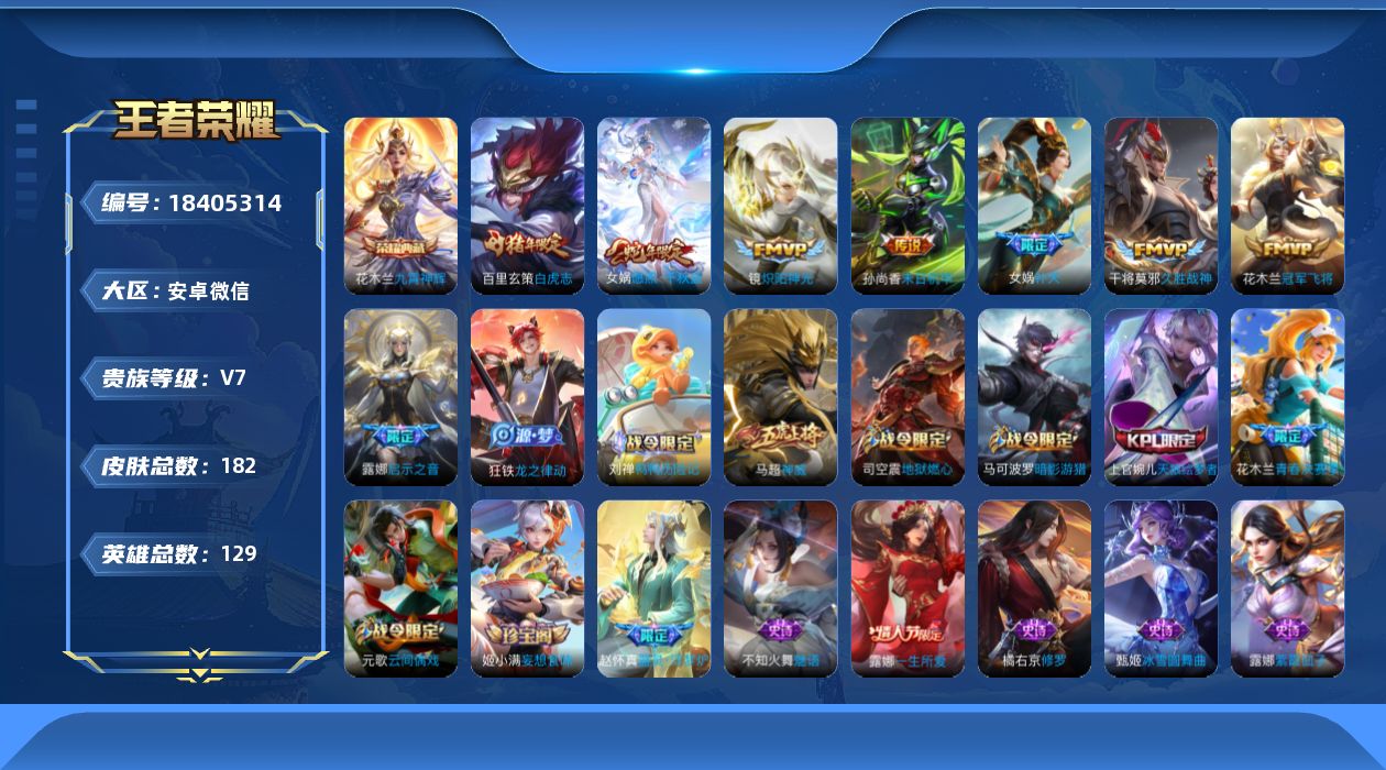 WZQM4291386王者荣耀账号详情图13