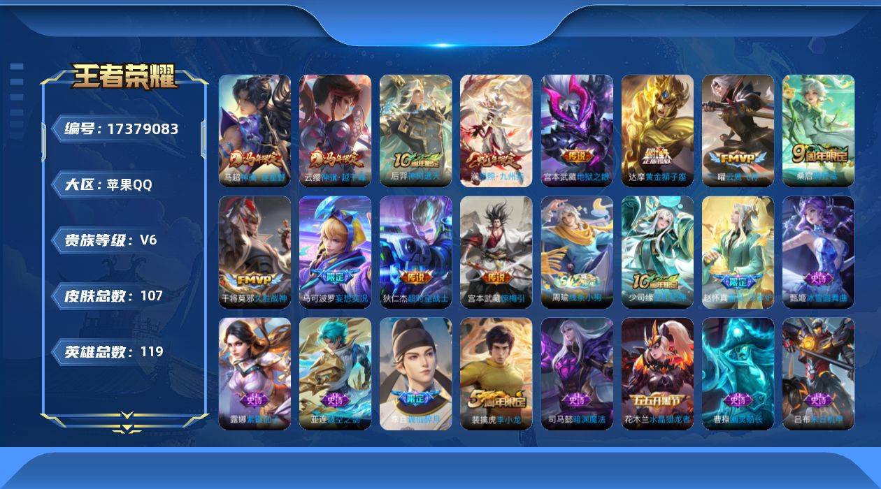 WZQM4205595王者荣耀账号详情图14