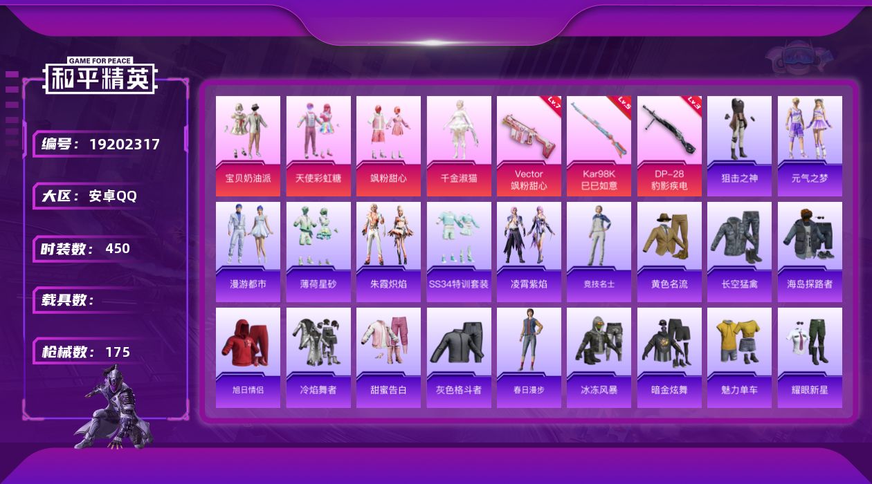 和平精英账号安卓QQ[19202317]4粉装 3特效枪 10印记 可二次 可修改实名 
【热门装扮】宝贝奶油派,天使彩