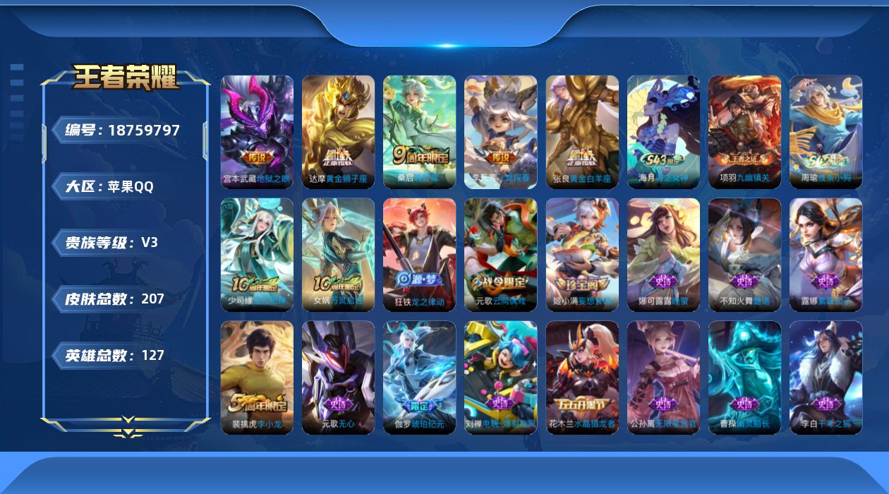 WZQM4310392王者荣耀账号详情图18