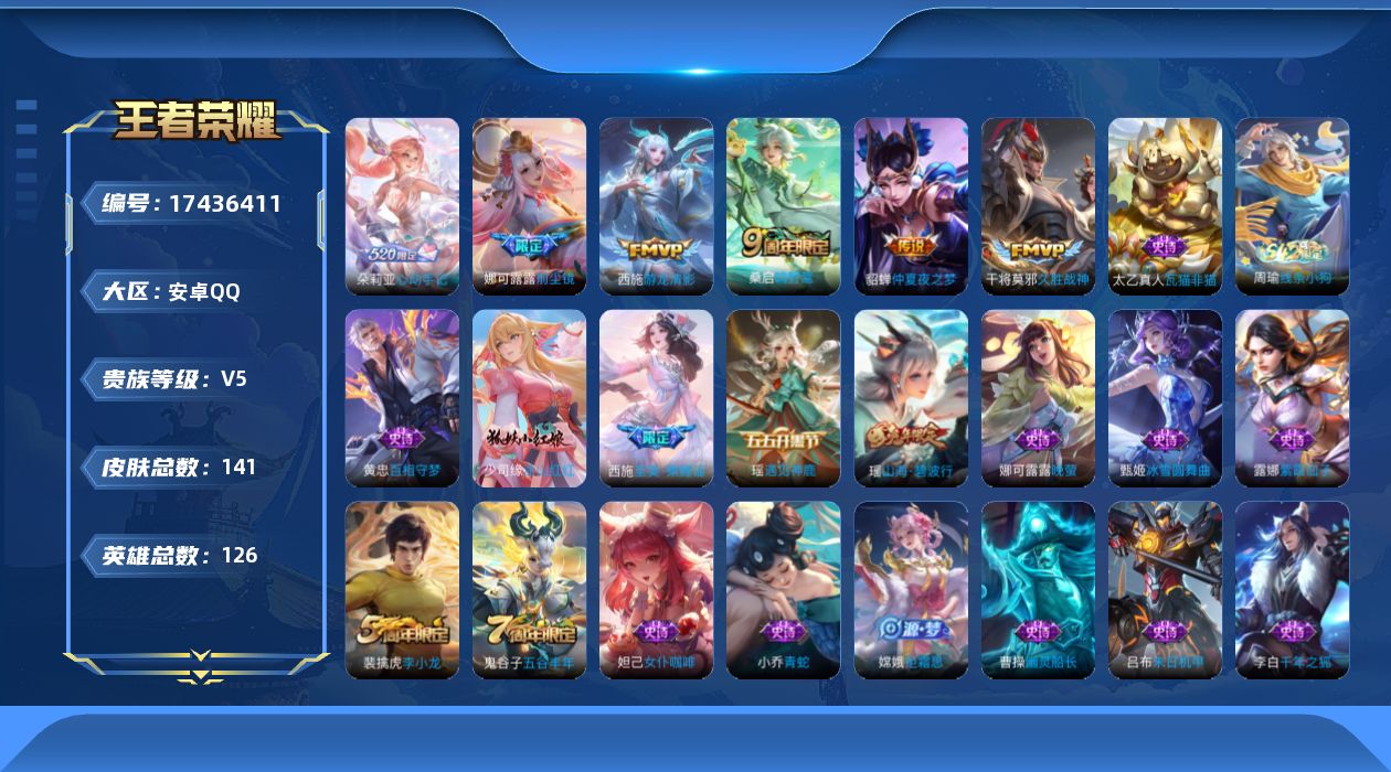 WZQM4210490王者荣耀账号详情图15