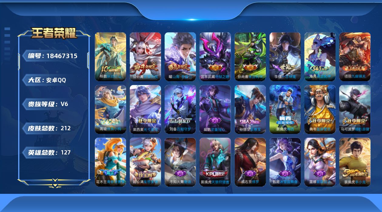 WZQM4290393王者荣耀账号详情图20