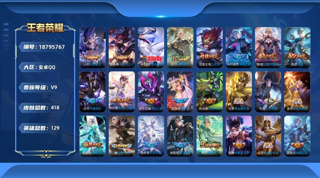 WZQM4312800王者荣耀账号详情图16