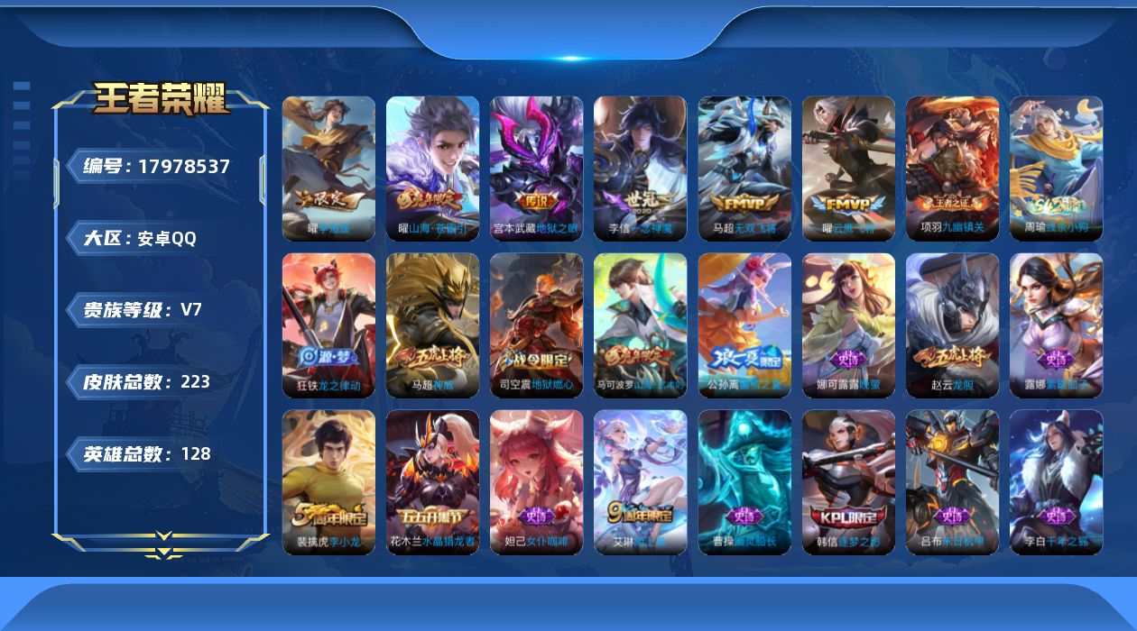 WZQM4258553王者荣耀账号详情图13