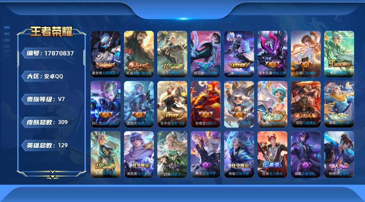 WZQM4249683王者荣耀账号详情图20