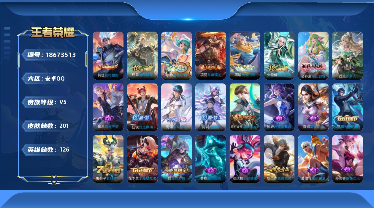 WZQM4307479王者荣耀账号详情图13