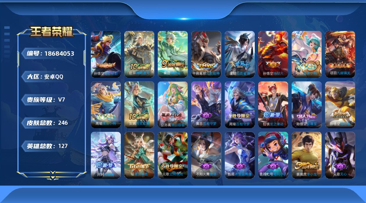 WZQM4305110王者荣耀账号详情图14