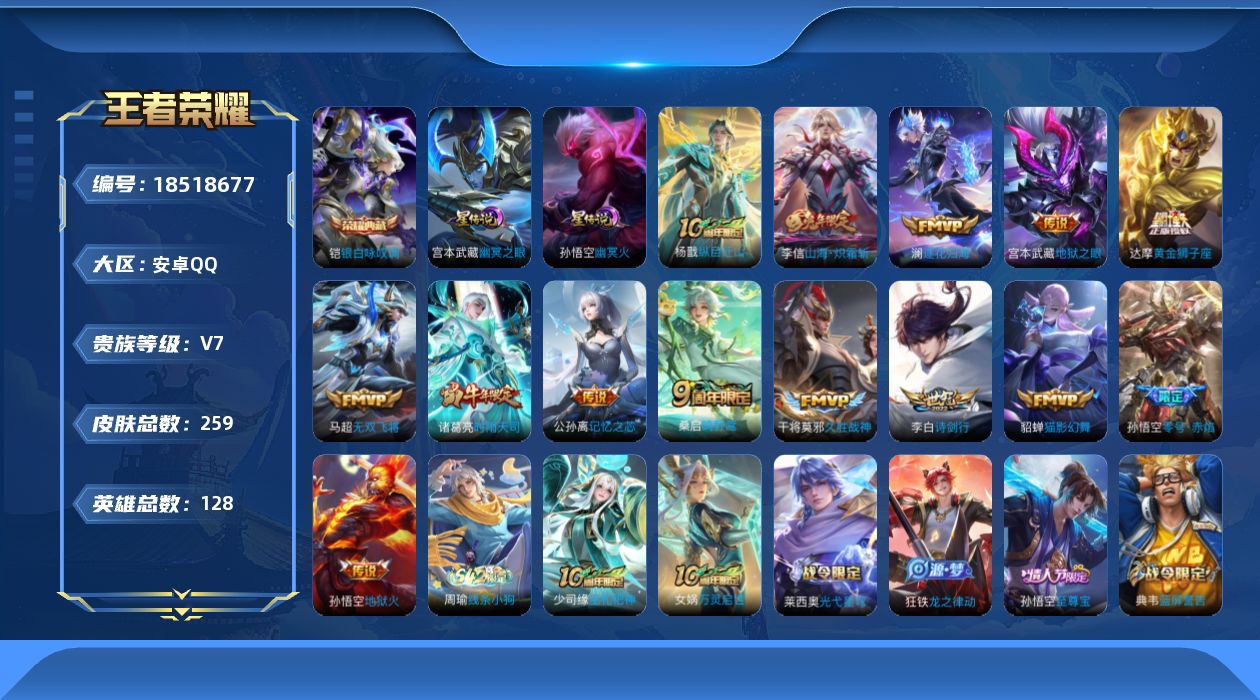 WZQM4294664王者荣耀账号详情图21