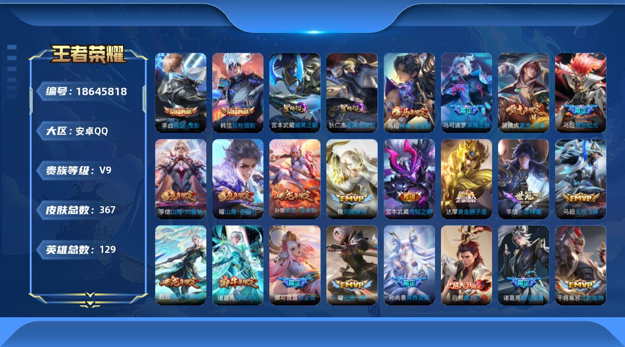 WZQM4301060王者荣耀账号详情图18