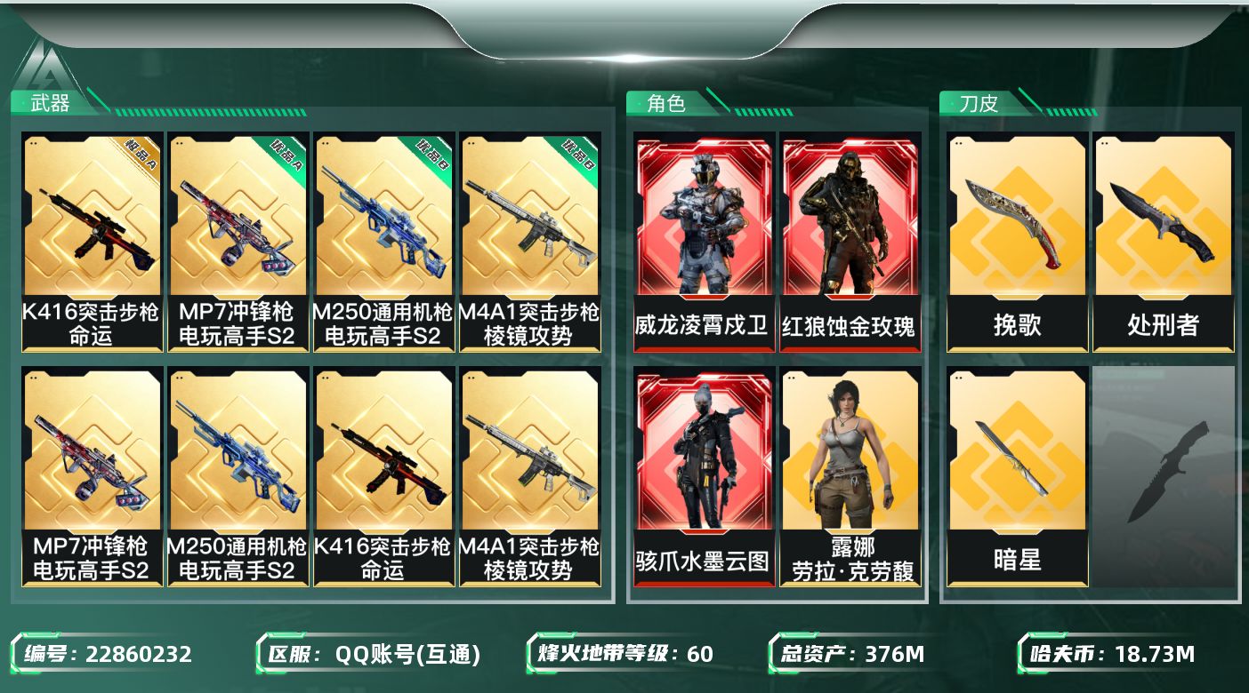 三角洲行动账号QQ【SJZDHC3667】DHC43195 凌霄戌卫-水墨云图-蚀金玫瑰-11金-302m流动-挽歌-