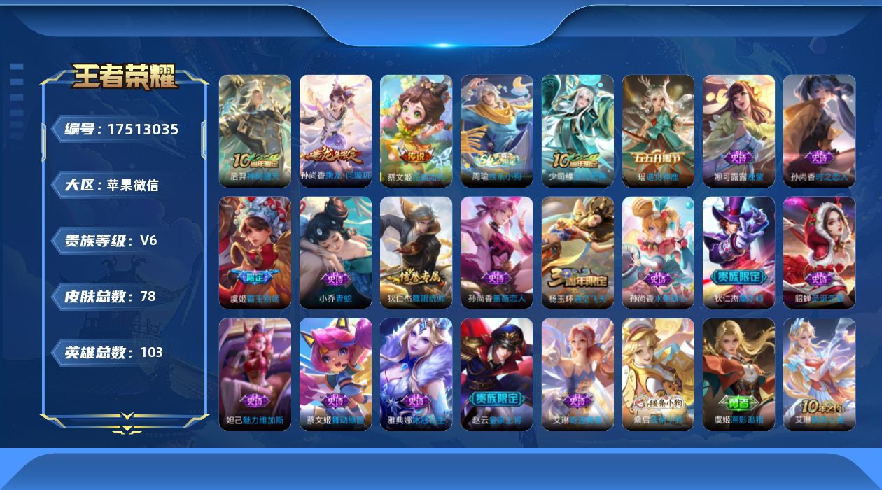 WZQM4236027王者荣耀账号详情图13