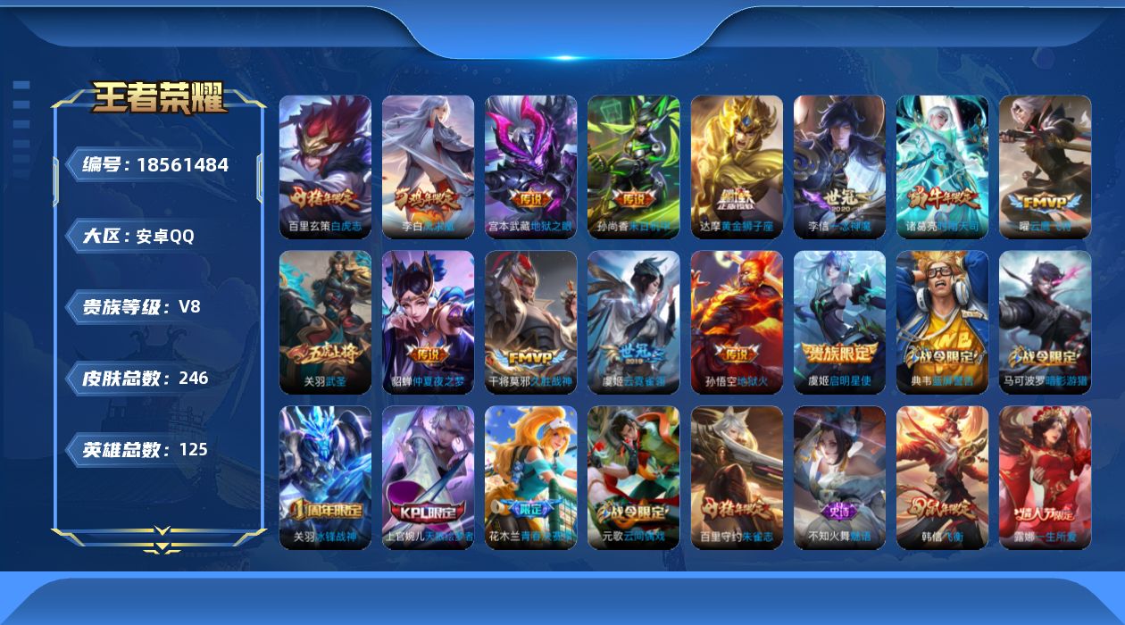 WZQM4295028王者荣耀账号详情图24