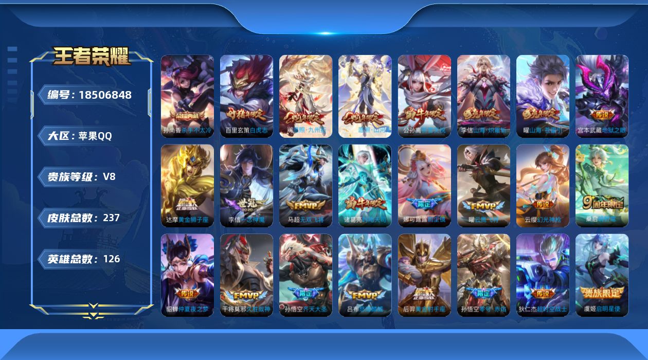 WZQM4290678王者荣耀账号详情图17