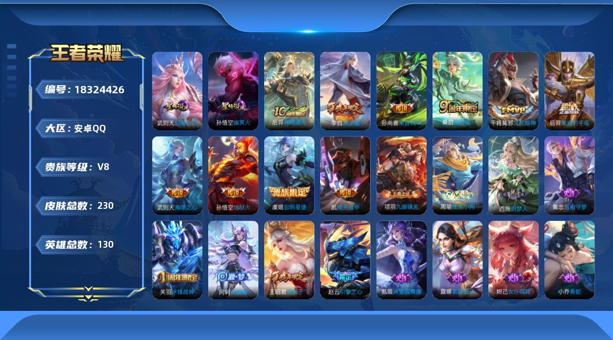 WZQM4290376王者荣耀账号详情图18