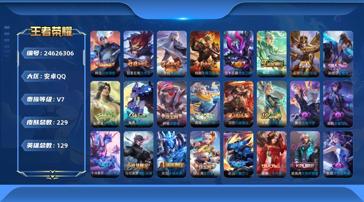 WZQM4555953王者荣耀账号详情图15