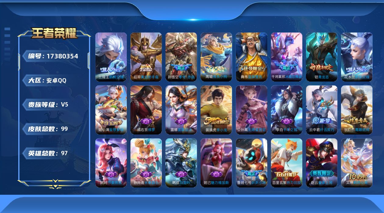 WZQM4205698王者荣耀账号详情图13