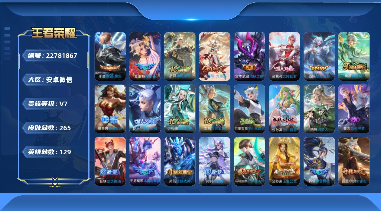 WZQM4467869王者荣耀账号详情图14