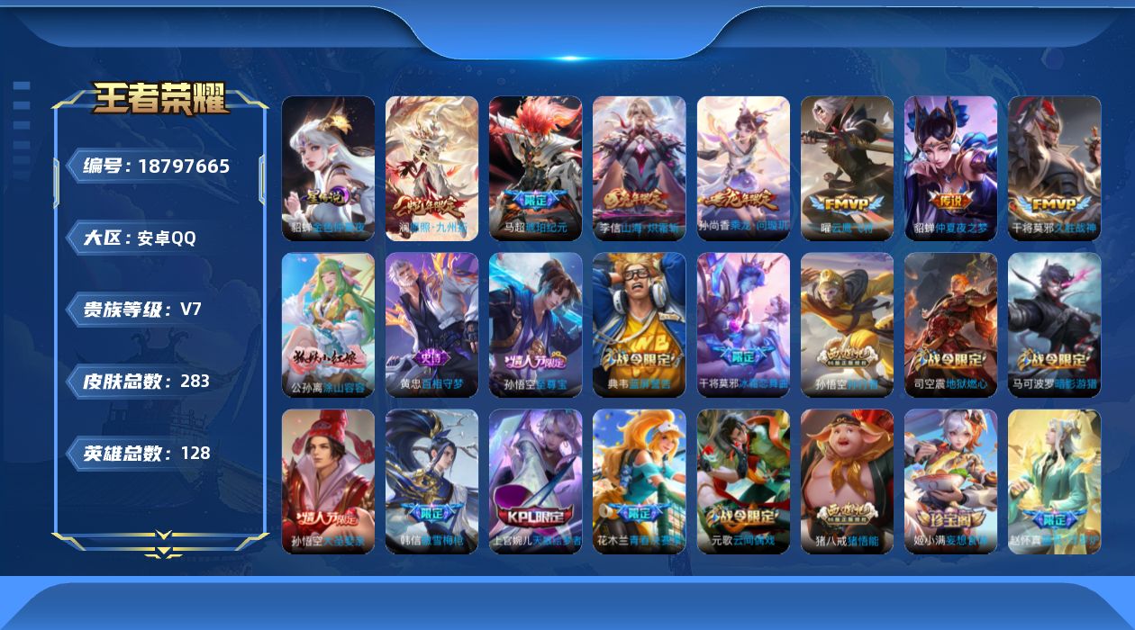 WZQM4312801王者荣耀账号详情图13