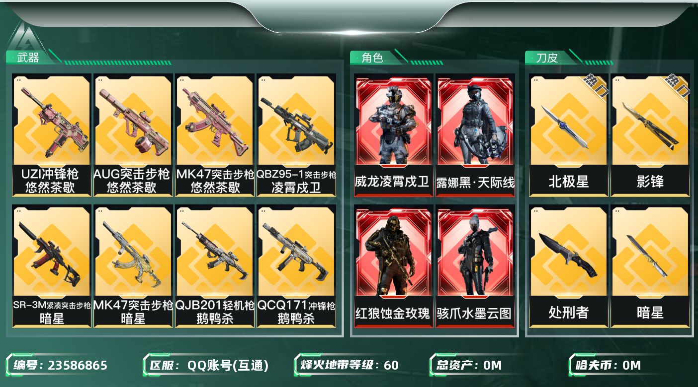 三角洲行动账号QQ总资产:202.9M 8干员外观 5近战传说 41传说枪械 哈夫币:8.677K 不可二次 不可修改