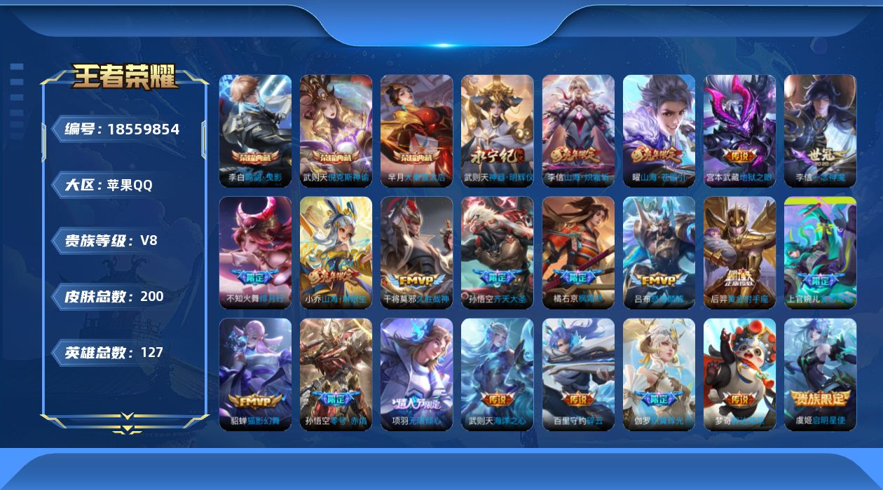 WZQM4294511王者荣耀账号详情图24