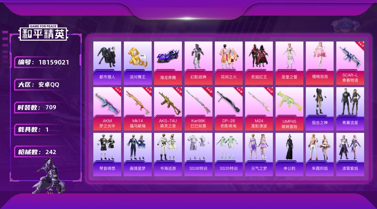 和平精英账号安卓QQ[18159021]5粉装 8特效枪 1载具 12印记 可二次 可修改实名 
【热门装扮】樱桃泡泡,