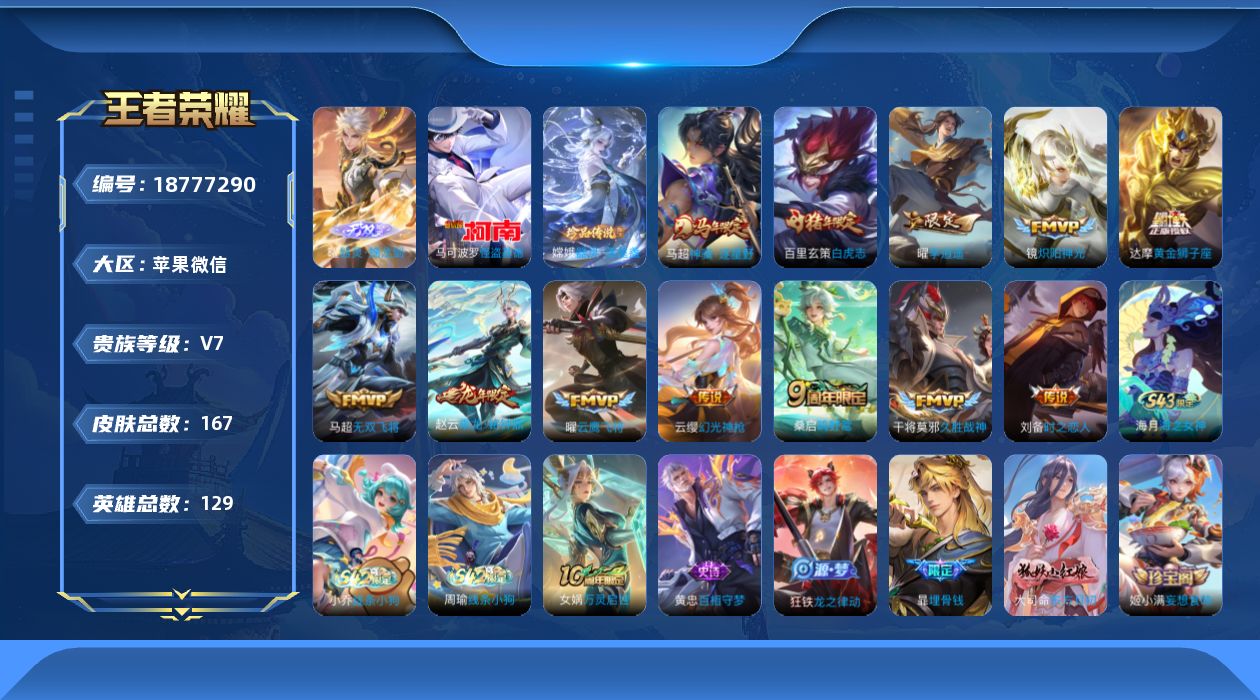 WZQM4311199王者荣耀账号详情图14