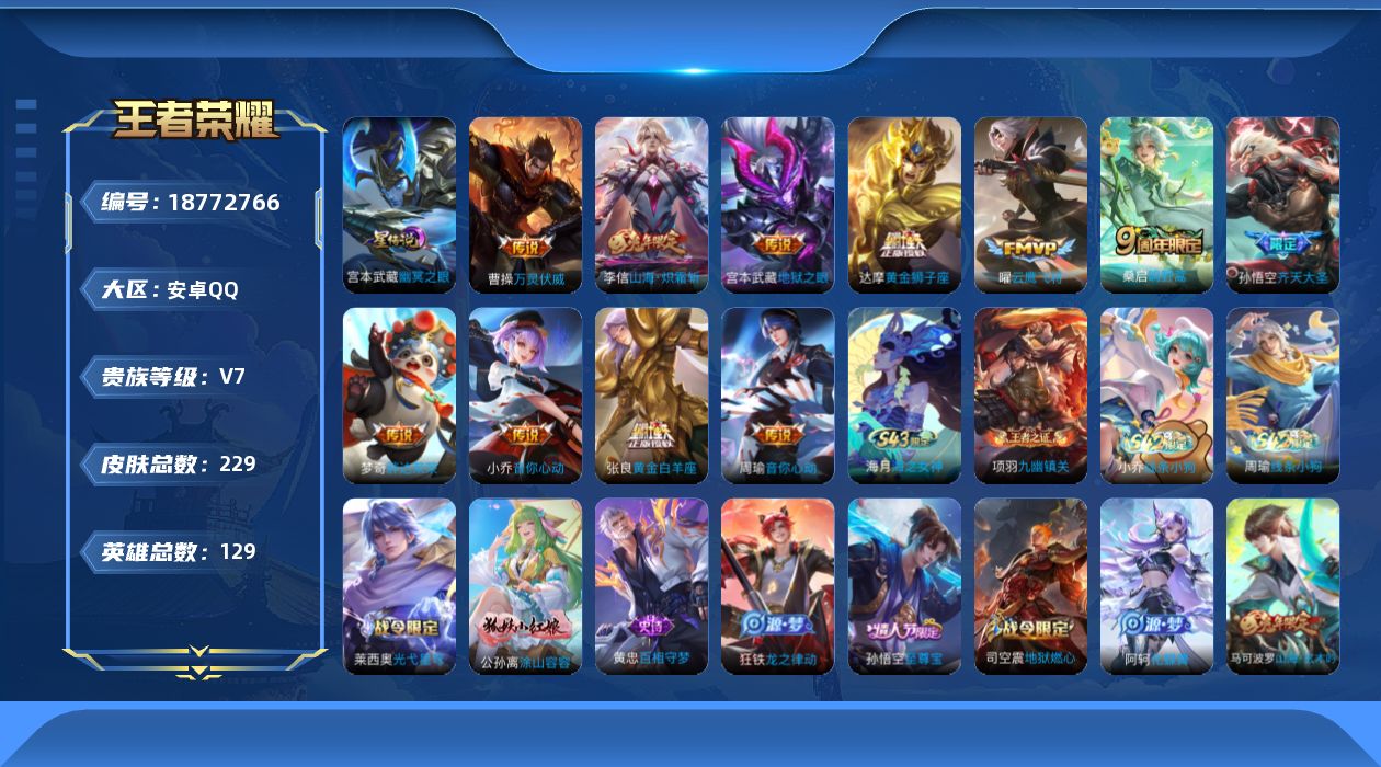 WZQM4311095王者荣耀账号详情图17