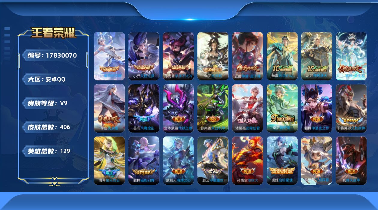 WZQM4246087王者荣耀账号详情图17