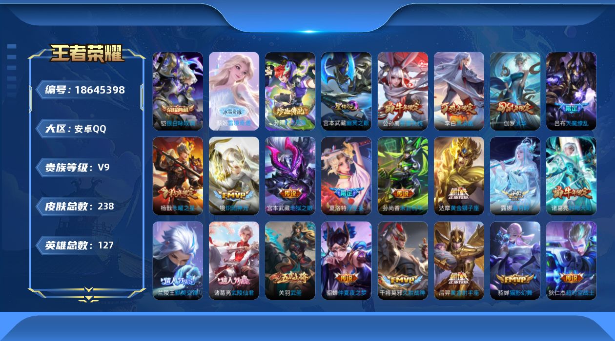 WZQM4301044王者荣耀账号详情图21