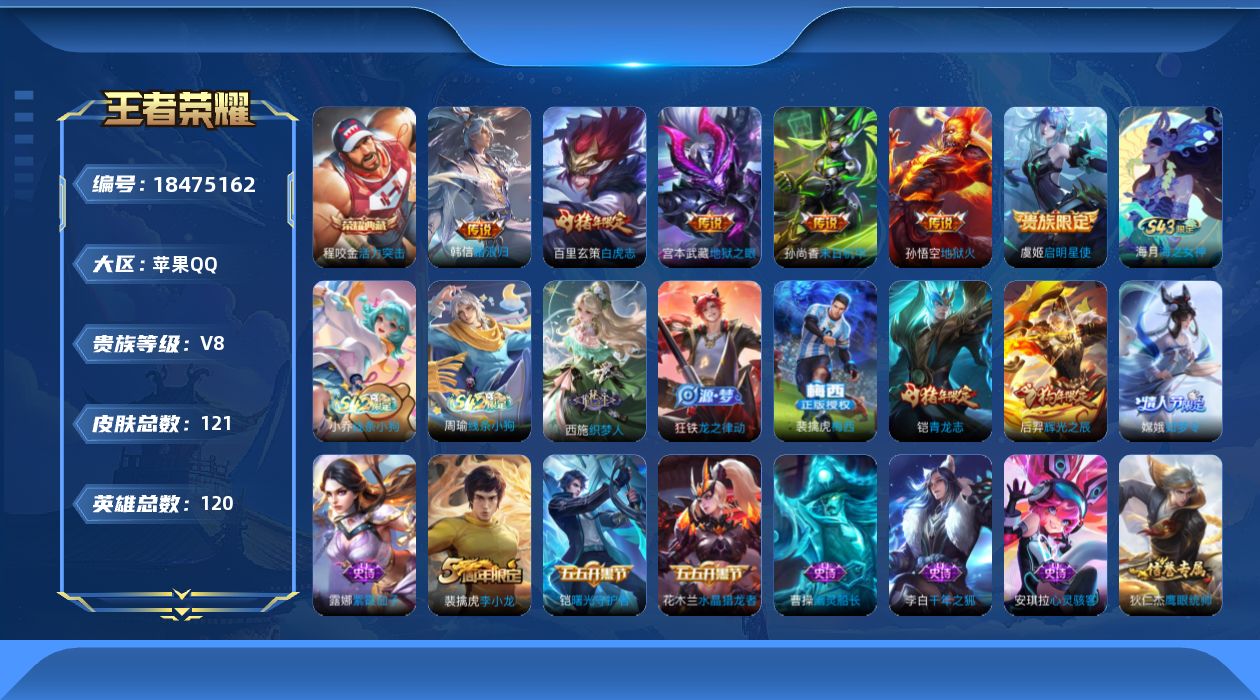 WZQM4289005王者荣耀账号详情图13