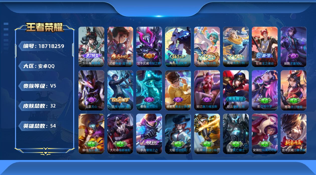 WZQM4310864王者荣耀账号详情图15