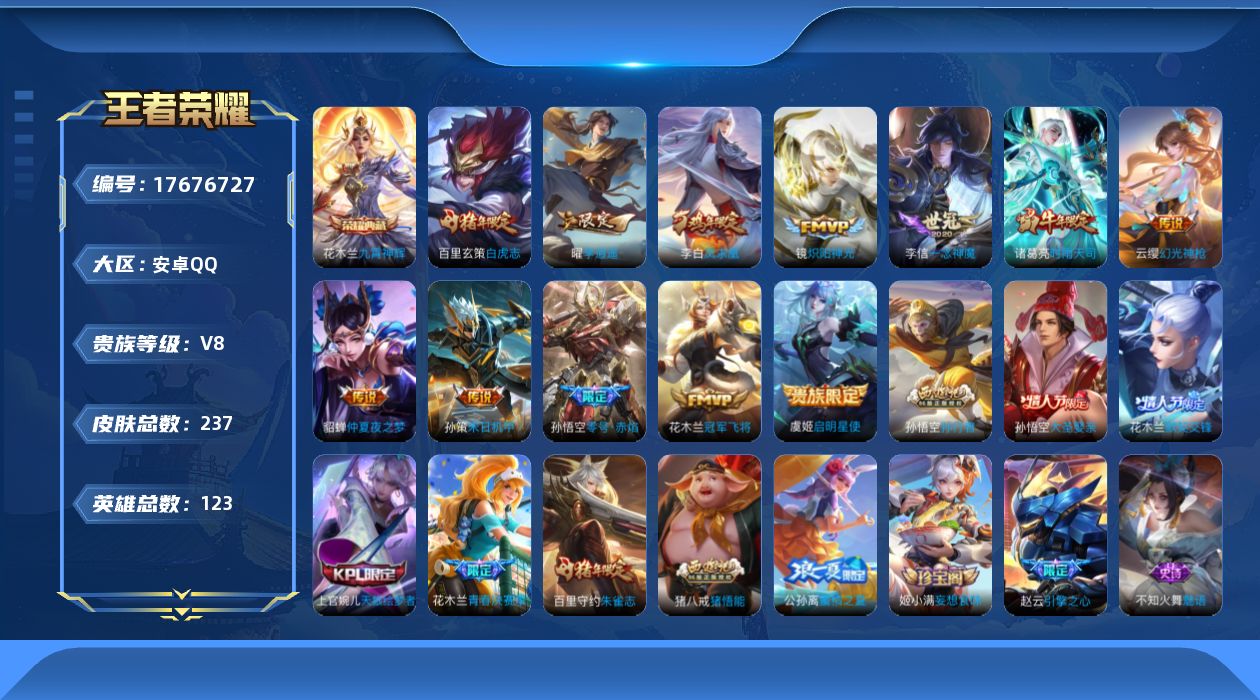 WZQM4232150王者荣耀账号详情图13