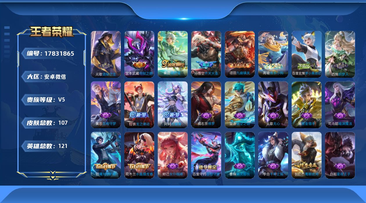 WZQM4245942王者荣耀账号详情图13