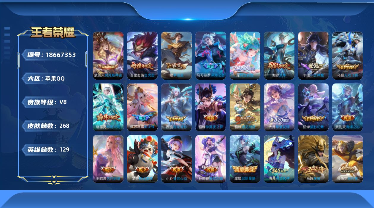 WZQM4304358王者荣耀账号详情图18