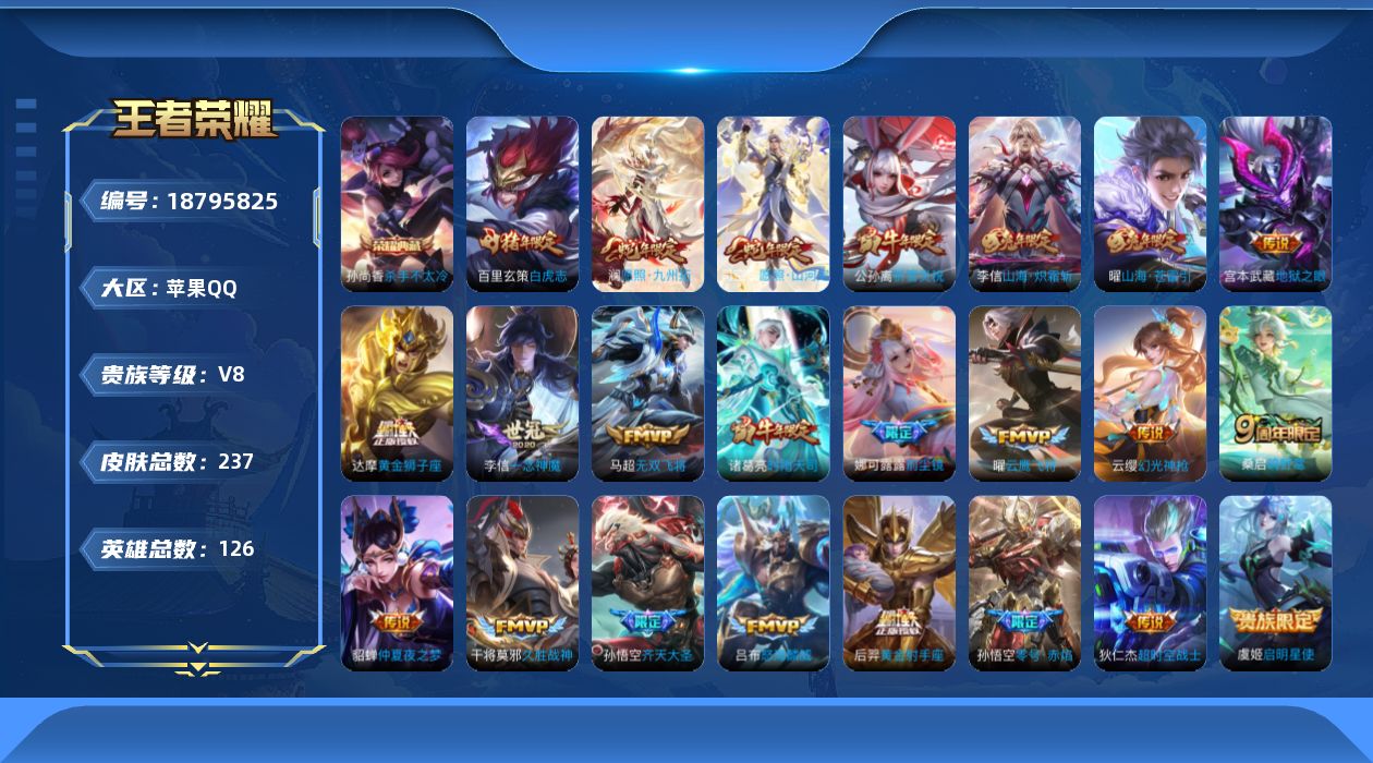 WZQM4312967王者荣耀账号详情图17