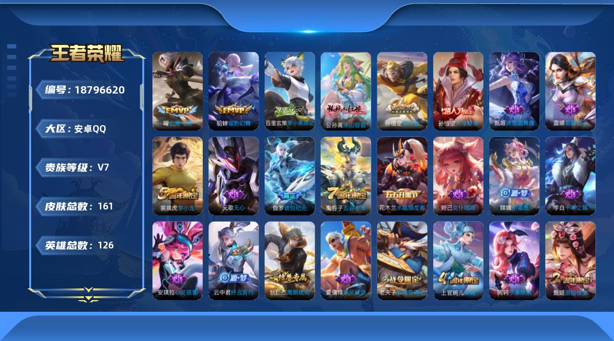 WZQM4312350王者荣耀账号详情图13