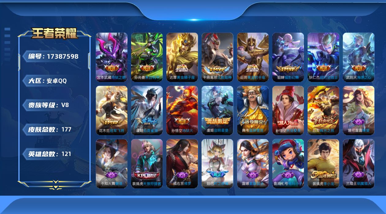 WZQM4206576王者荣耀账号详情图14