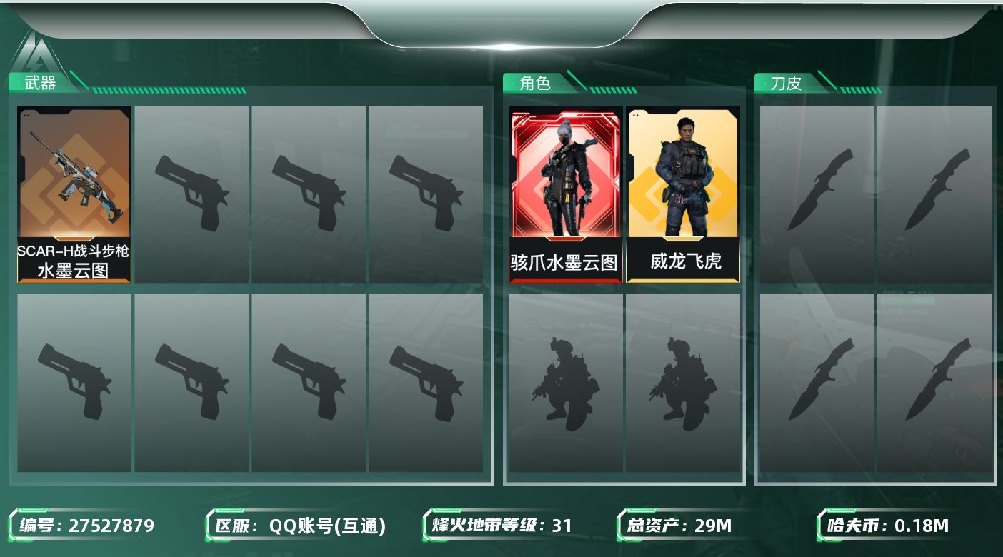 三角洲行动账号QQ[27527879]【7967】29m总资产-180k哈夫币-31烽火等级-青铜-1战场等级-无军衔