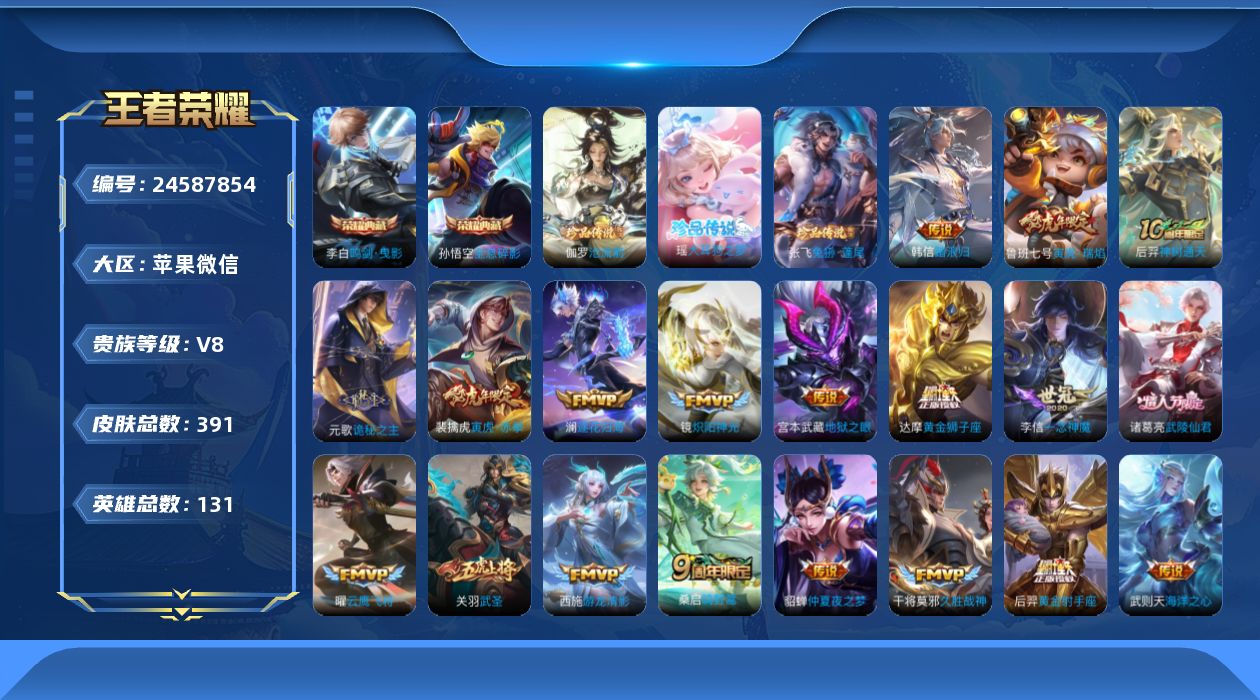 WZQM4554527王者荣耀账号详情图14
