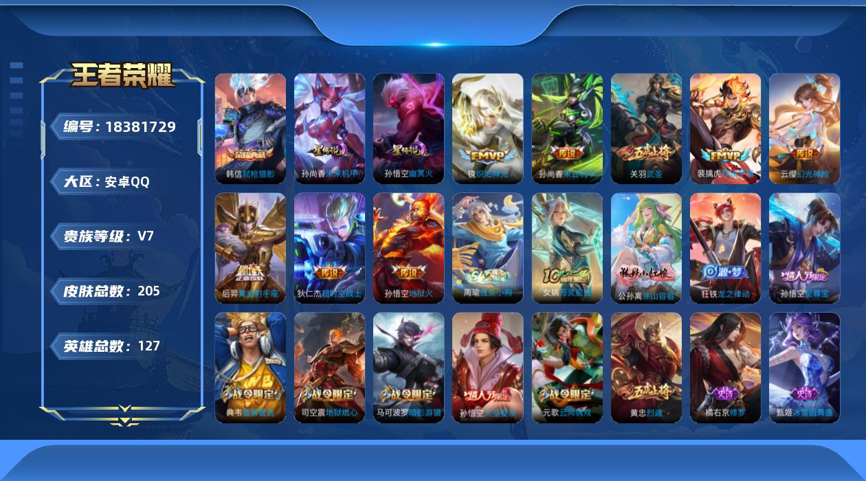 WZQM4302820王者荣耀账号详情图14