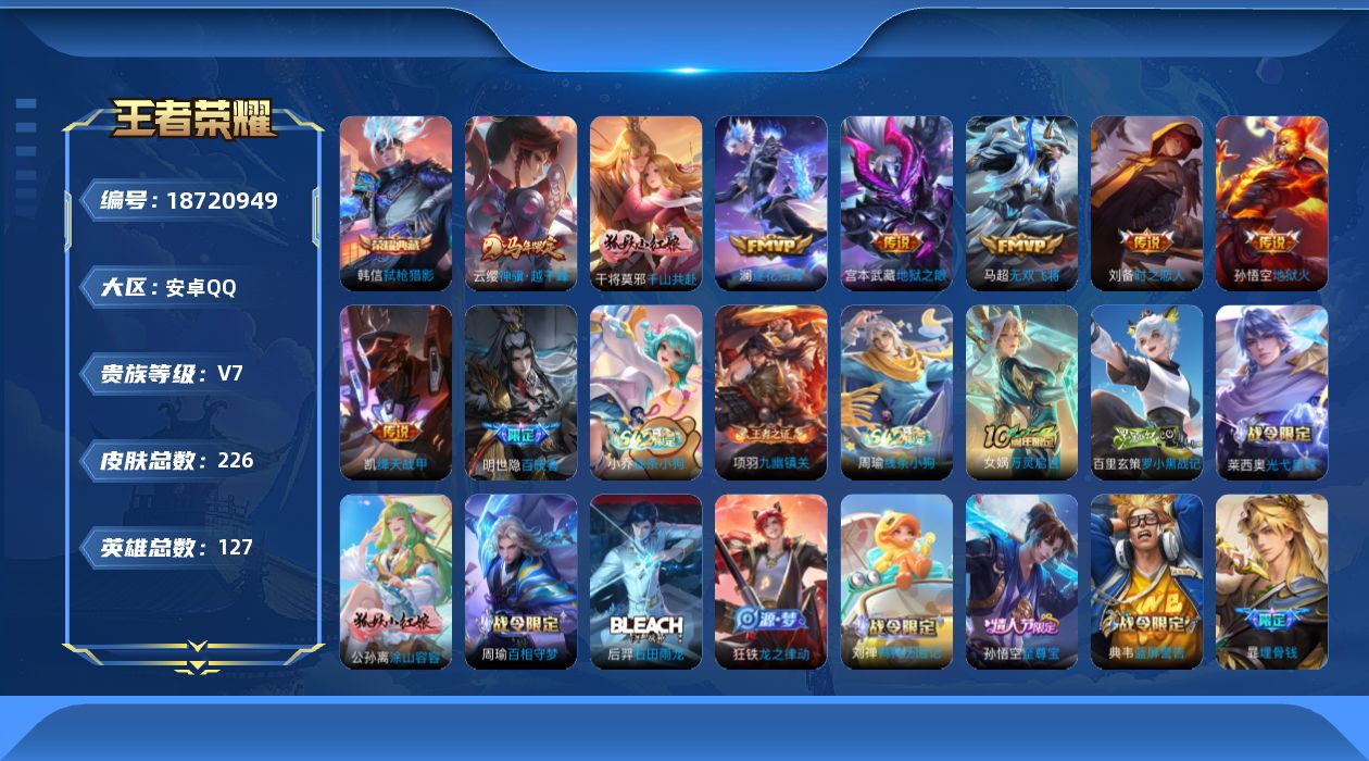 WZQM4310414王者荣耀账号详情图15