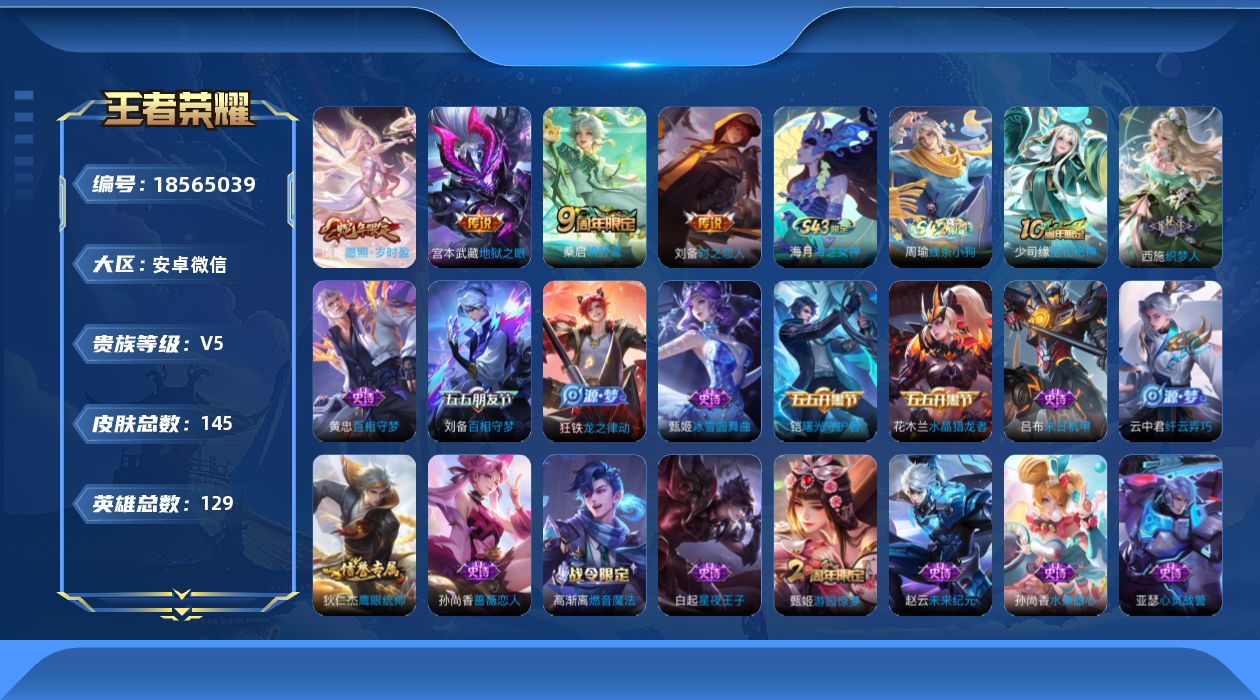 WZQM4295498王者荣耀账号详情图13