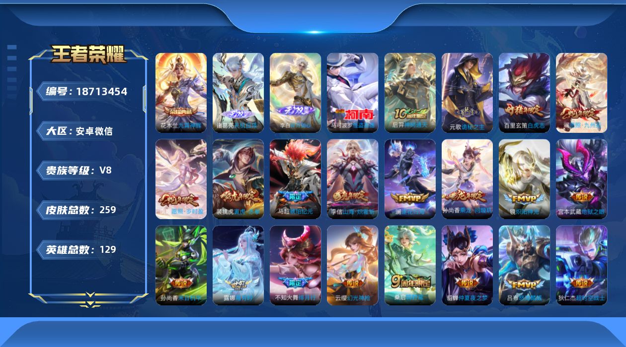 WZQM4307507王者荣耀账号详情图21