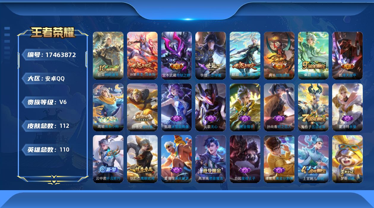 WZQM4212208王者荣耀账号详情图13