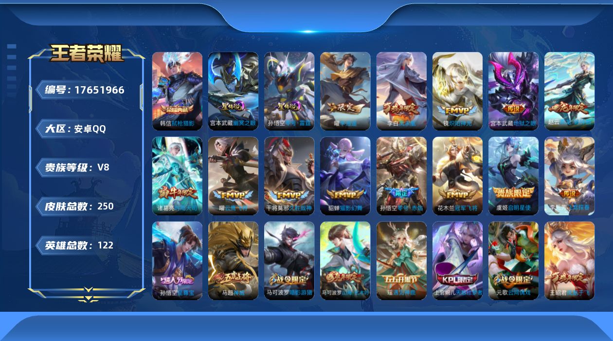 WZQM4229299王者荣耀账号详情图14