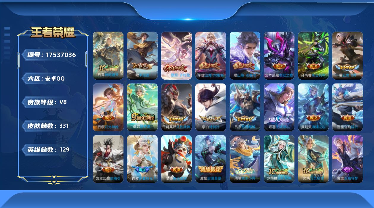 WZQM4216996王者荣耀账号详情图14