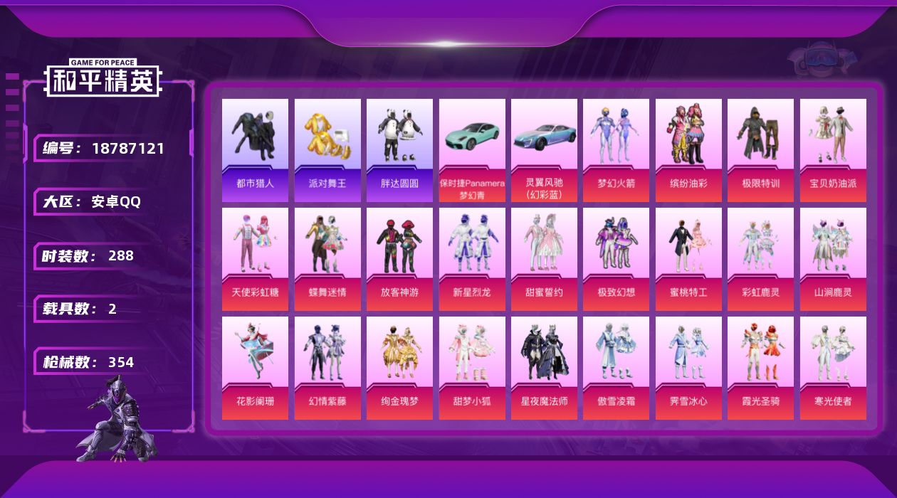 和平精英账号安卓QQ[18787121]"XY632可二次，钱包未注销 安卓Q-5稀有2载具31粉装18特效枪31热门288套装354枪皮 127352热力值 17印记 历史超级王牌10星  梦幻火箭  宝贝奶油派 天使