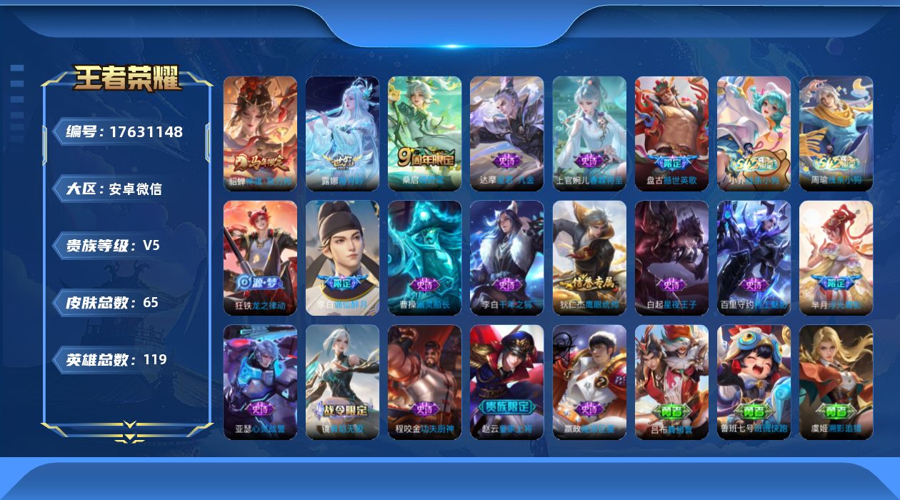 WZQM4227357王者荣耀账号详情图14