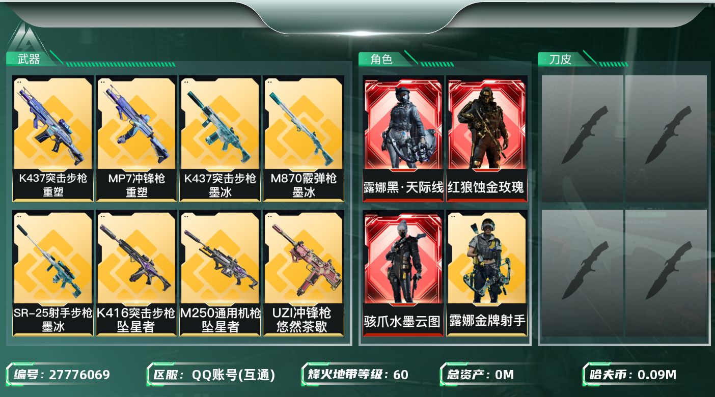 三角洲行动账号QQ[27776069]总资产(M)：382.8|哈夫币(K)：90769|KC17突击步枪-造物纪元 