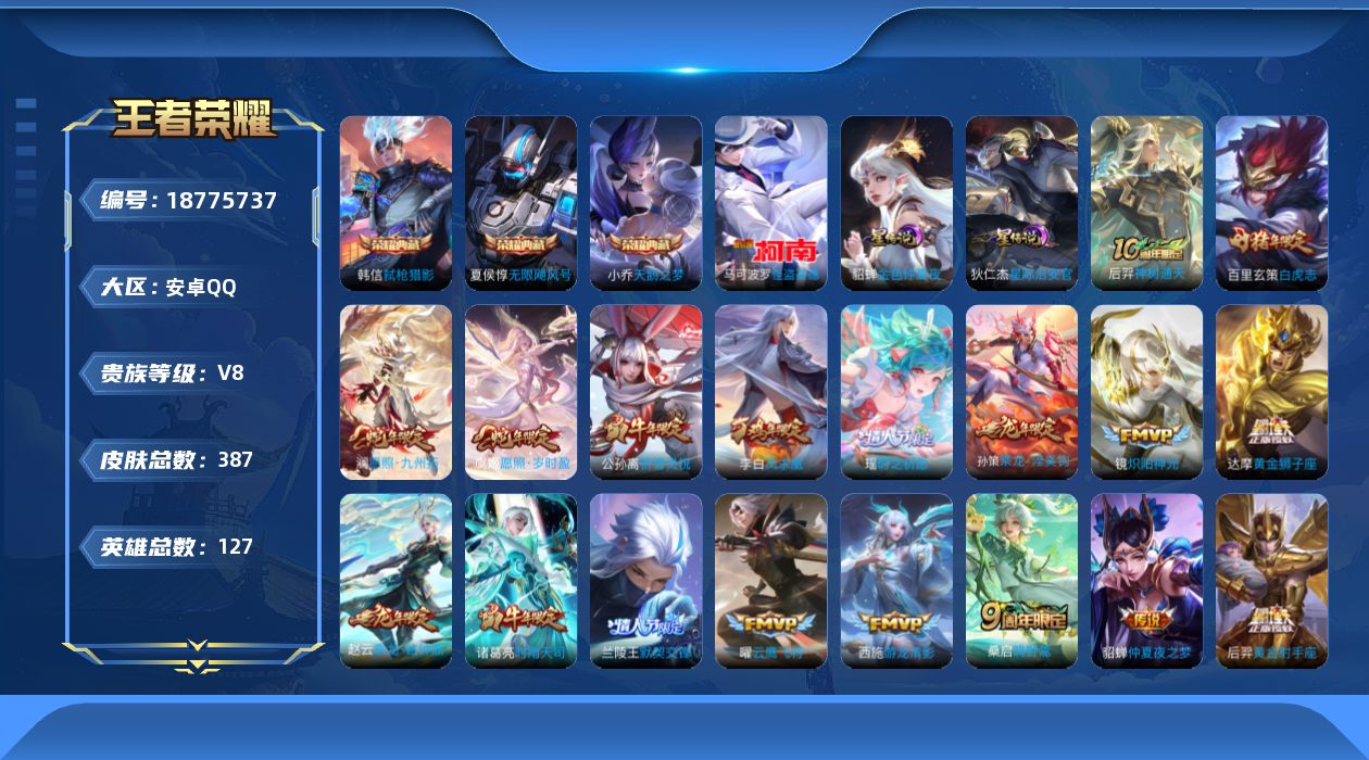 WZQM4311164王者荣耀账号详情图19